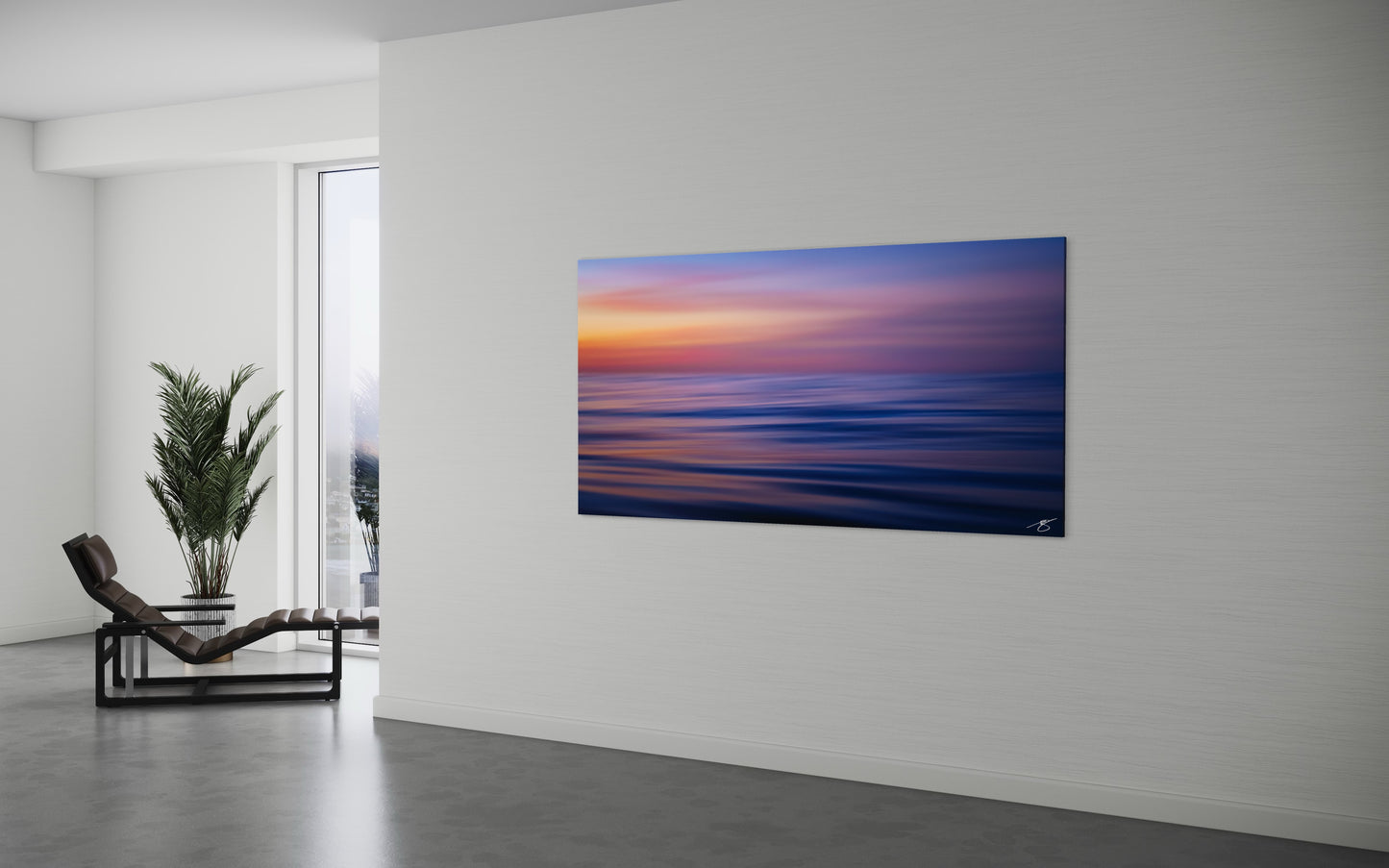 Velvet Dusk — Minimalist Ocean at Sunset