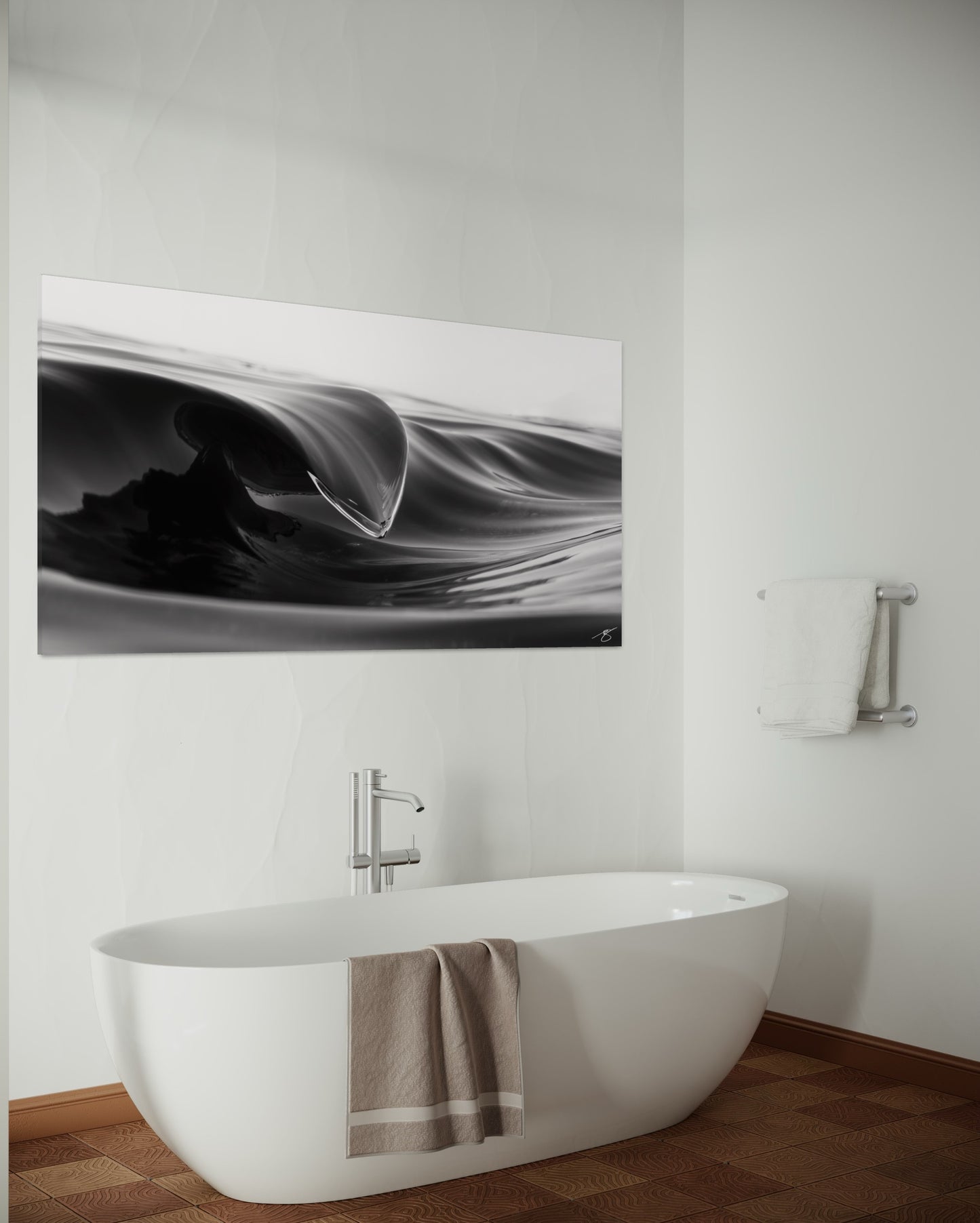 Glass Dagger — Black & White Wave Study