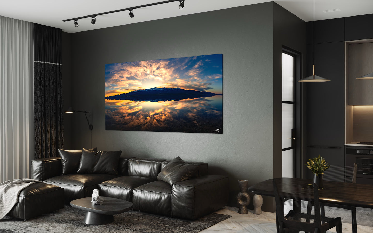 Mirror at Dusk — Panoramic Mountain Reflection