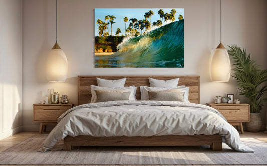 Palm Surge – Laguna Wave Break at Sunrise