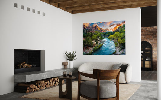 The Watchman at Sunset – Virgin River, Zion National Park