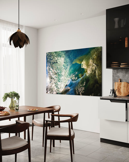 Emerald Barrel — Inside the Wave at Sunrise