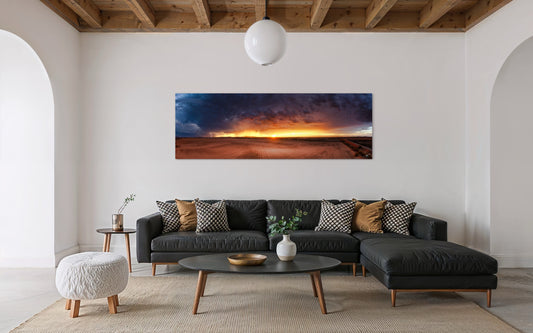 Monsoon Inferno – Arizona Desert Lightning at Sunset