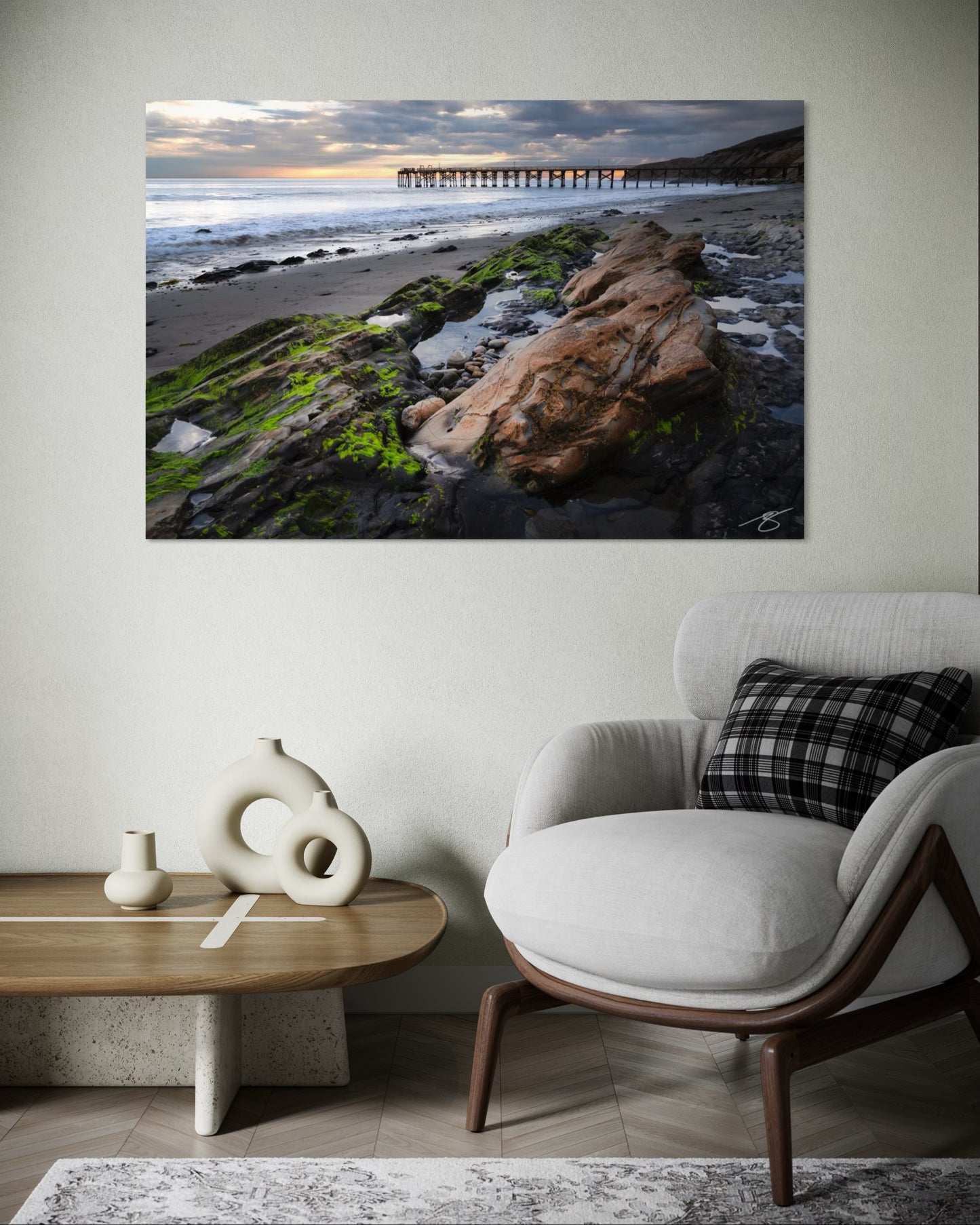 Golden Hour Serenity at Coastal Pier – Fine Art Seascape Photography Print