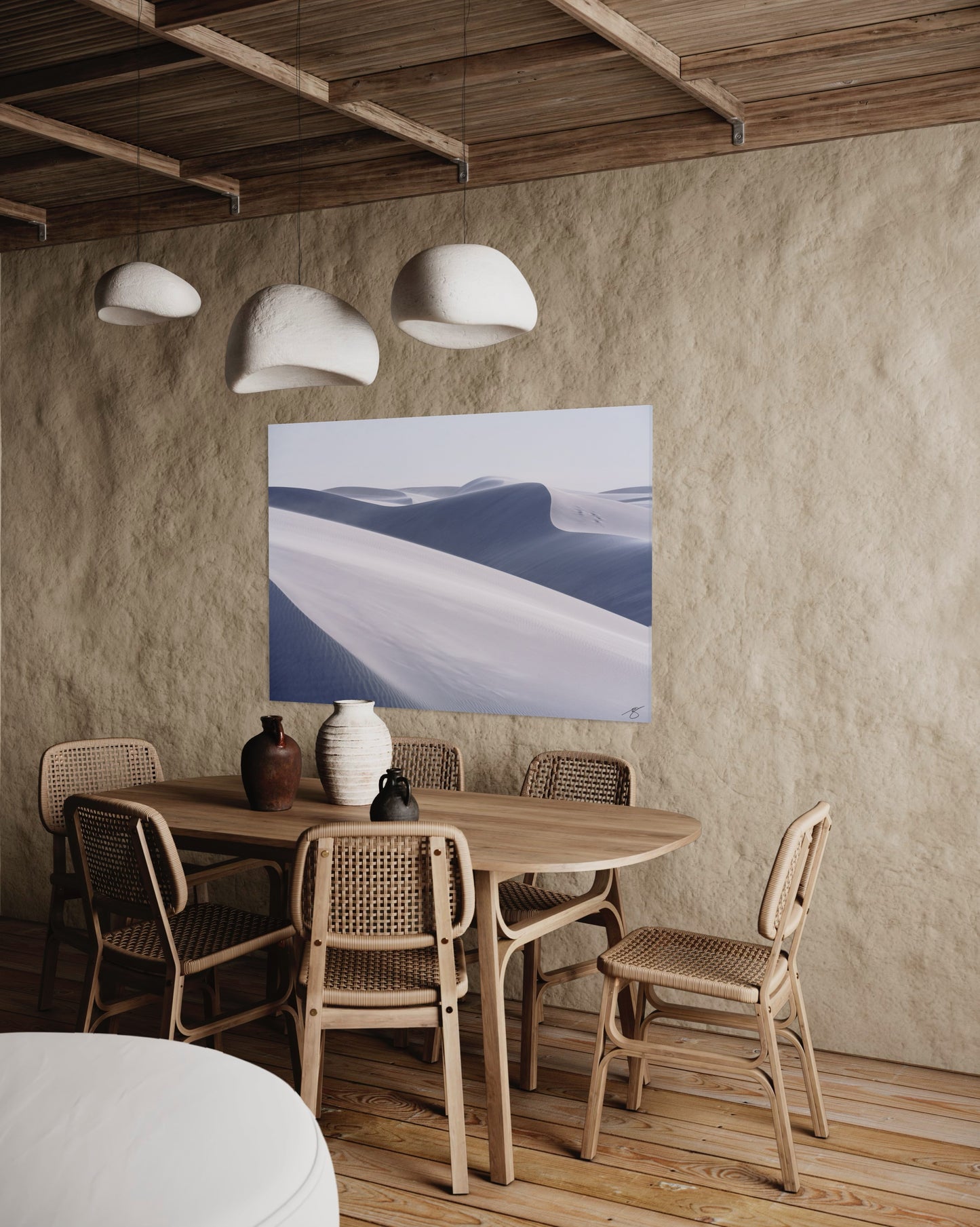 Whispers of Sand — Minimalist Desert Dunes Panoramic Fine Art Print