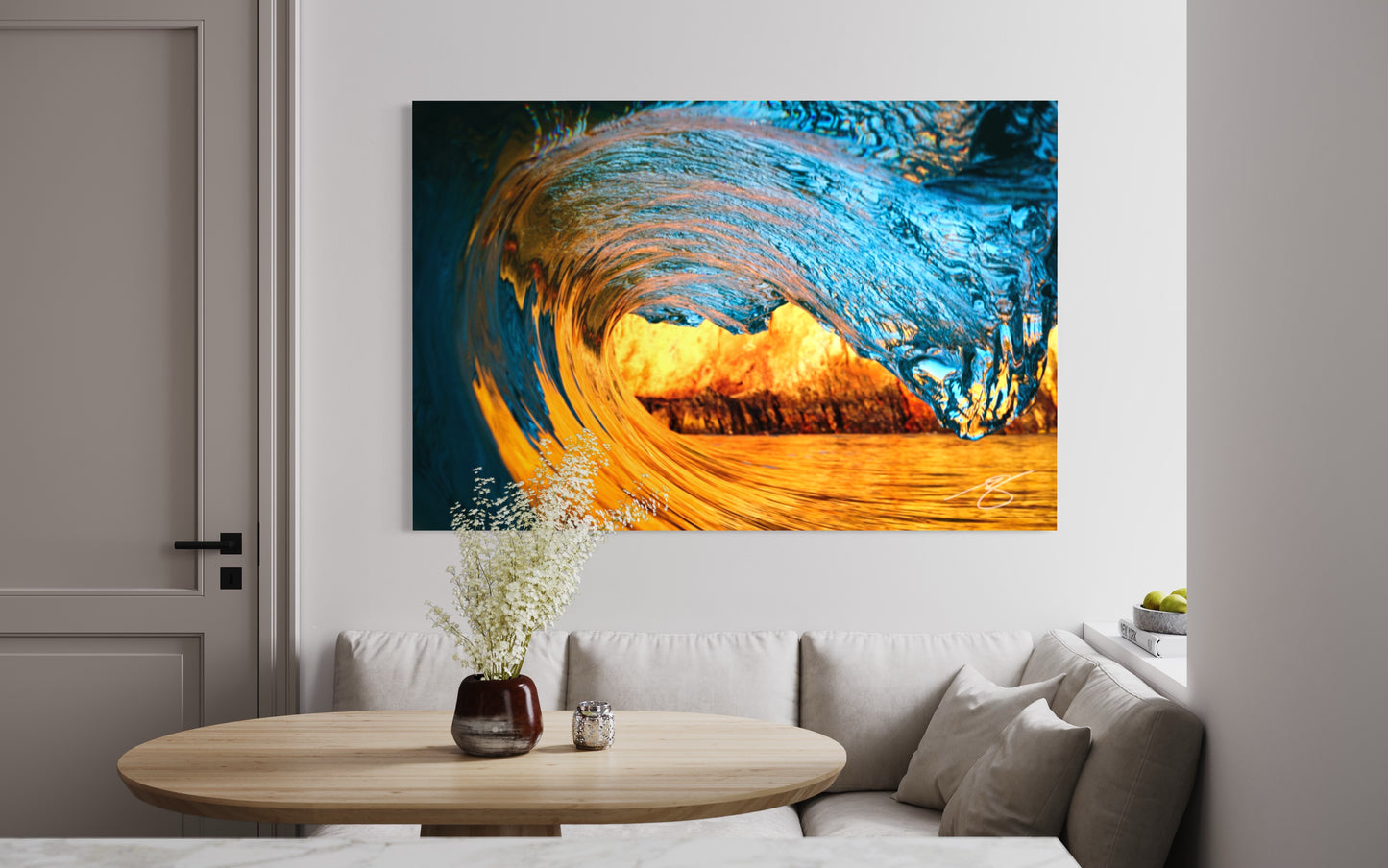 Molten Cove Barrel — Golden Reflections Fine Art Print