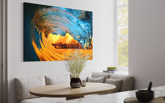 Molten Cove Barrel — Golden Reflections Fine Art Print