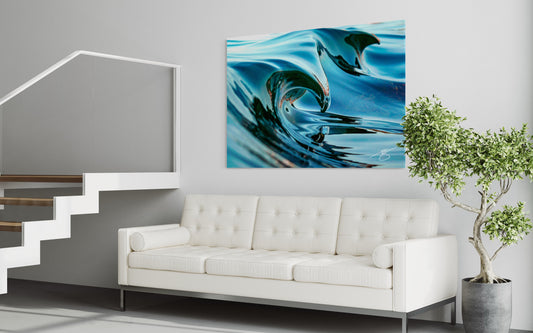 Liquid Glass Curl — Abstract Ocean Wave Fine Art Print
