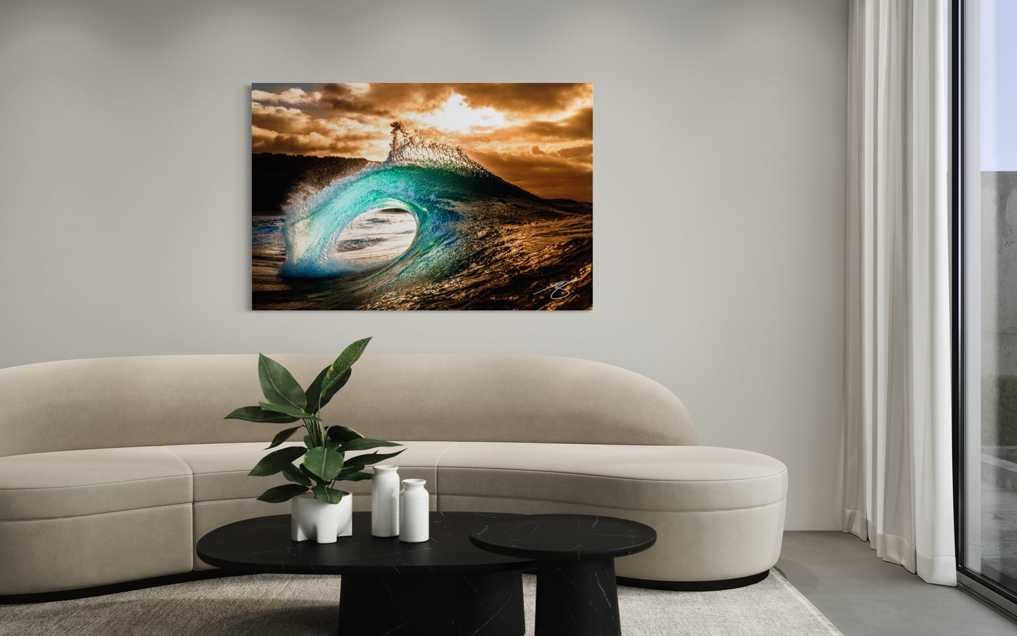 Sunfire Barrel — Backlit Wave Fine Art Print