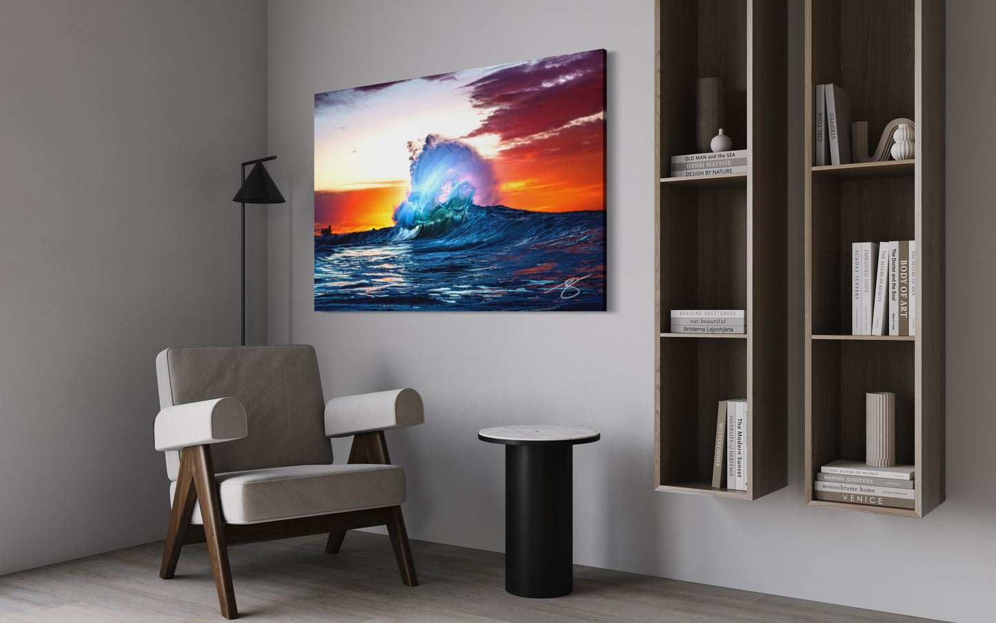 Sunset Impact — Exploding Wave Ocean Fine Art Print