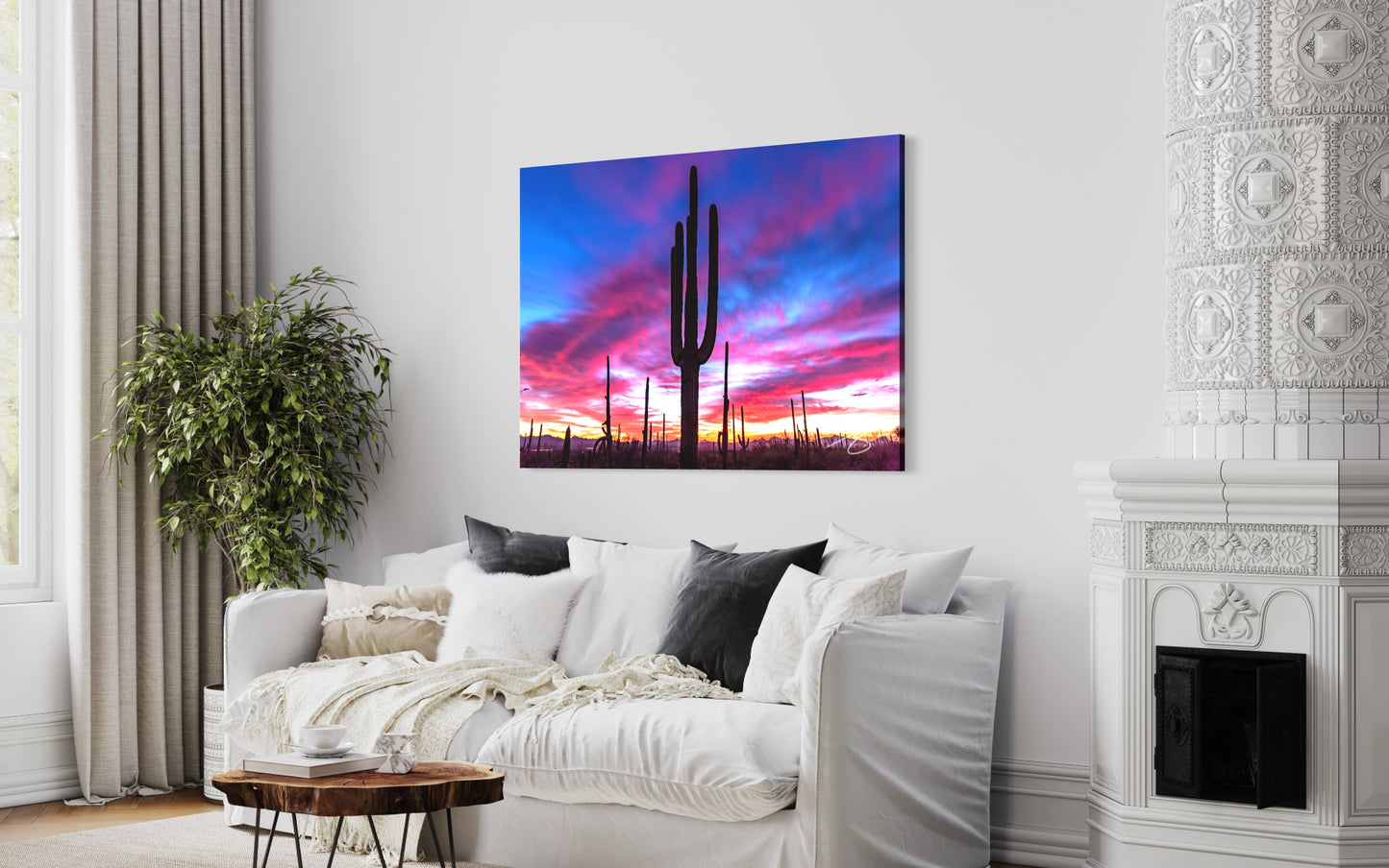 Desert Sentinel at Sunset — Saguaro Fine Art Photography Print