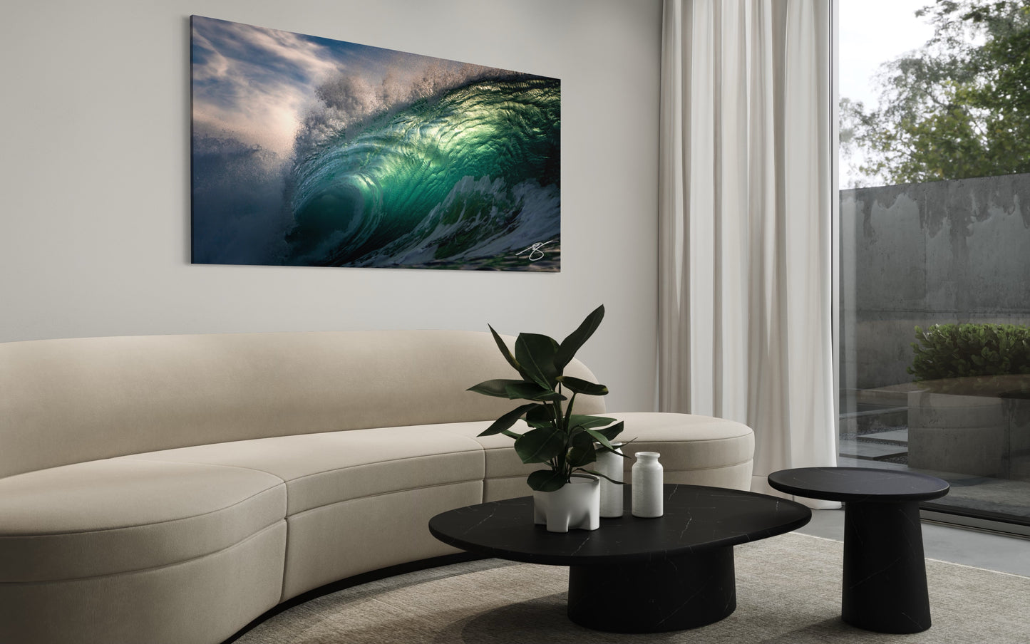 Emerald Vortex — Powerful Barrel Wave Fine Art Print