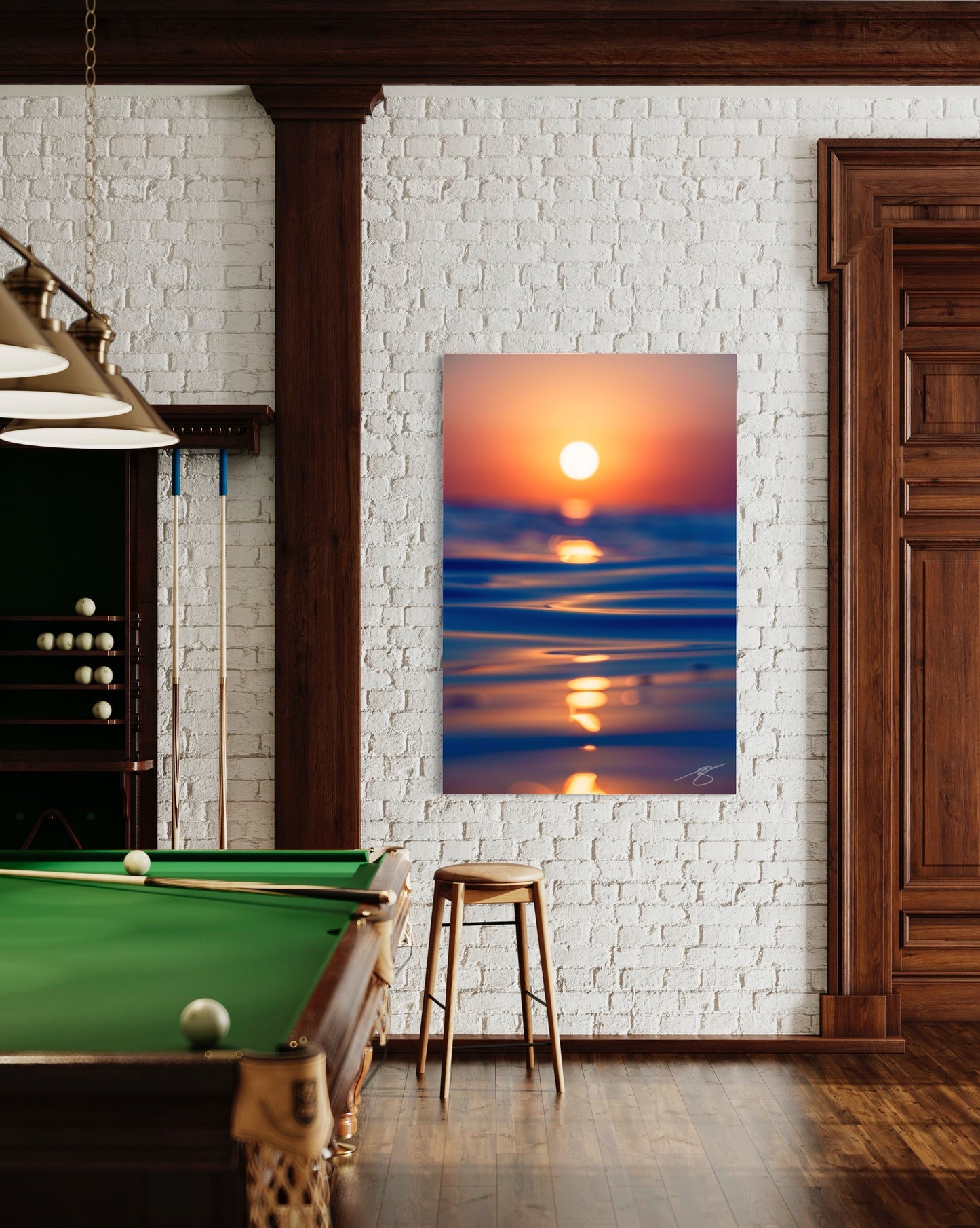 Golden Path — Minimalist Ocean Sunset Fine Art Print