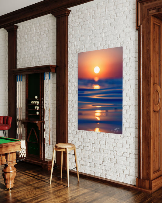 Golden Path — Minimalist Ocean Sunset Fine Art Print