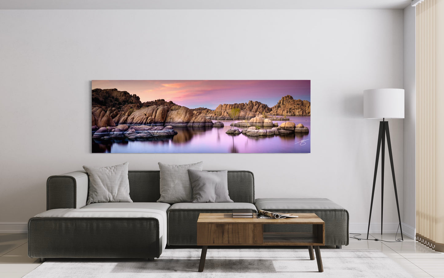 Granite Dells Serenity — Watson Lake Sunset Panoramic Print