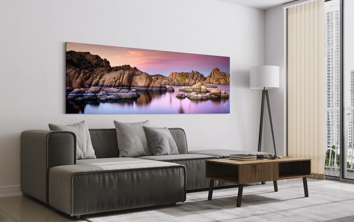 Granite Dells Serenity — Watson Lake Sunset Panoramic Print