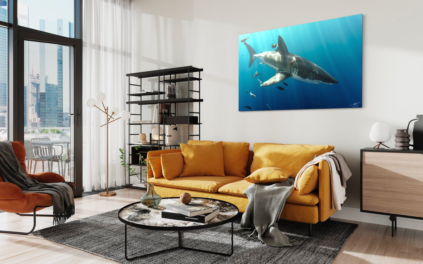 Sunbeams on the Apex — Great White Shark Fine Art Print