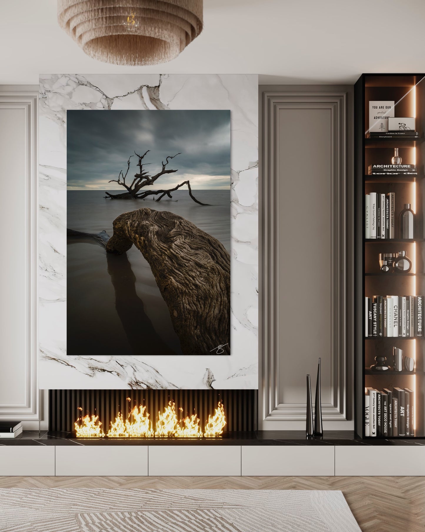 Boneyard Sentinel — Driftwood Seascape Fine Art Print